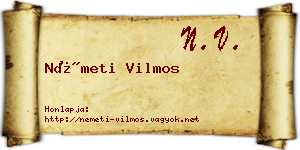 Németi Vilmos névjegykártya